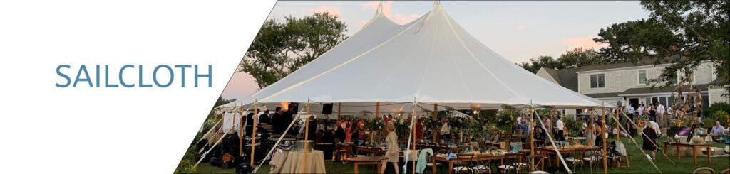 Upscale sailcloth tent rental with sculpted peaks for a coastal wedding in Boston MA